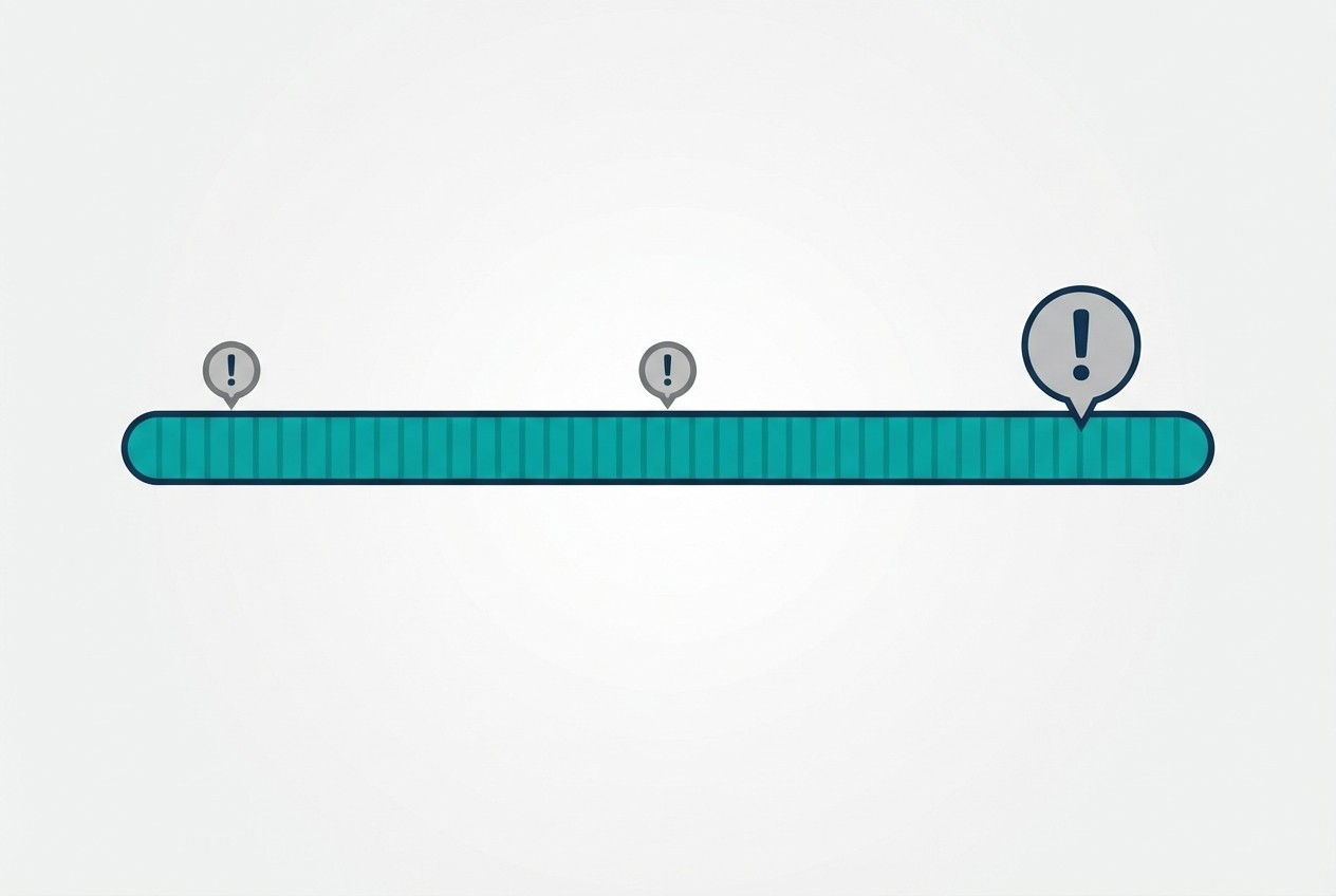 Contract term timeline with markers near the renewal point